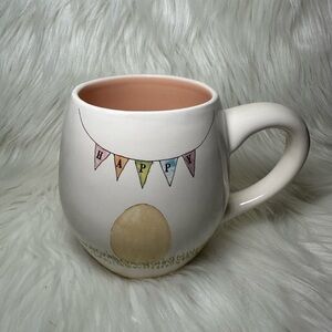 Rae Dunn Happy Easter Ceramic Mug with Pastel Bunting